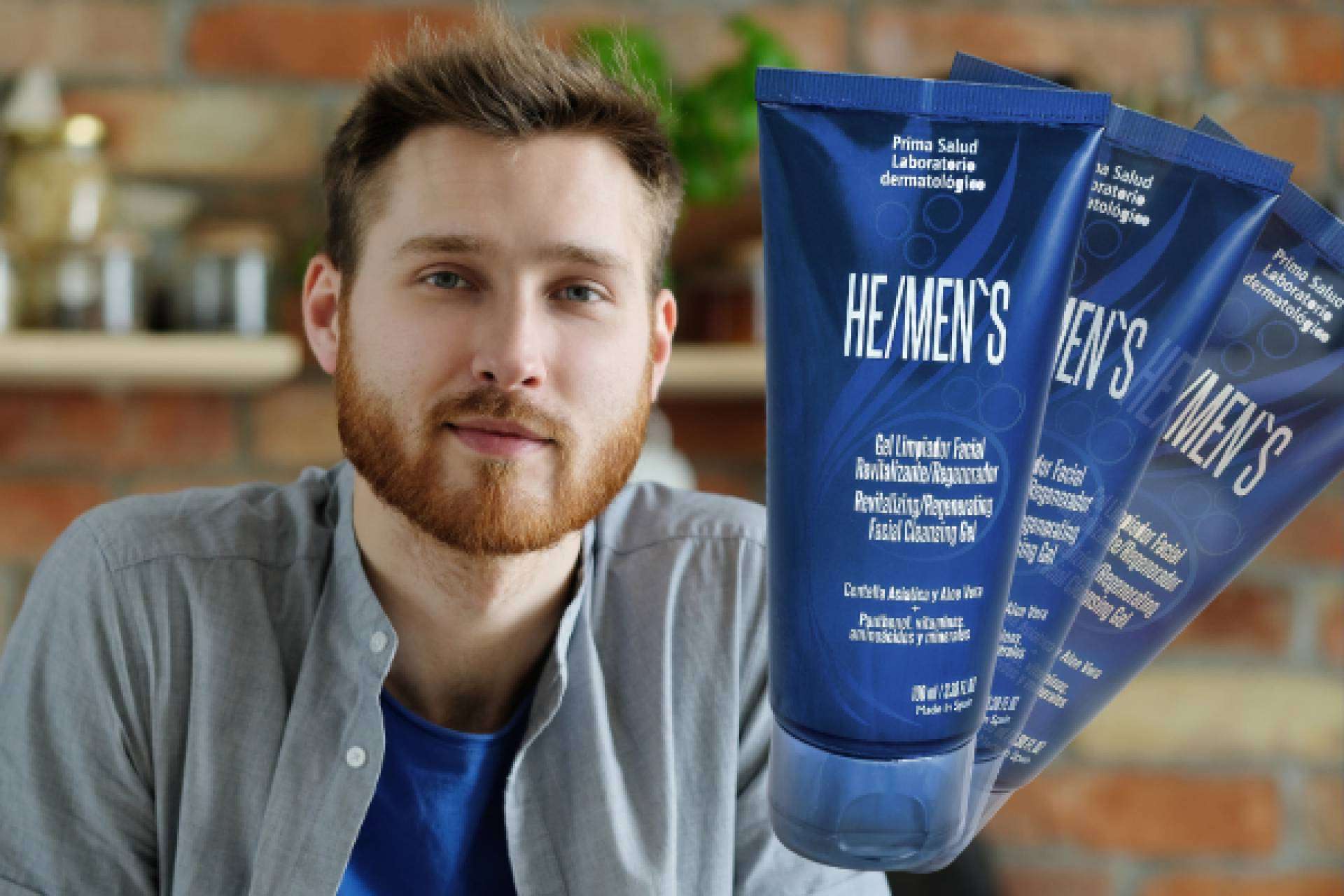 Revitalización y regeneracióin del cutis masculino con el gel limpiador facial HE/Men’s, de PrimaSalud