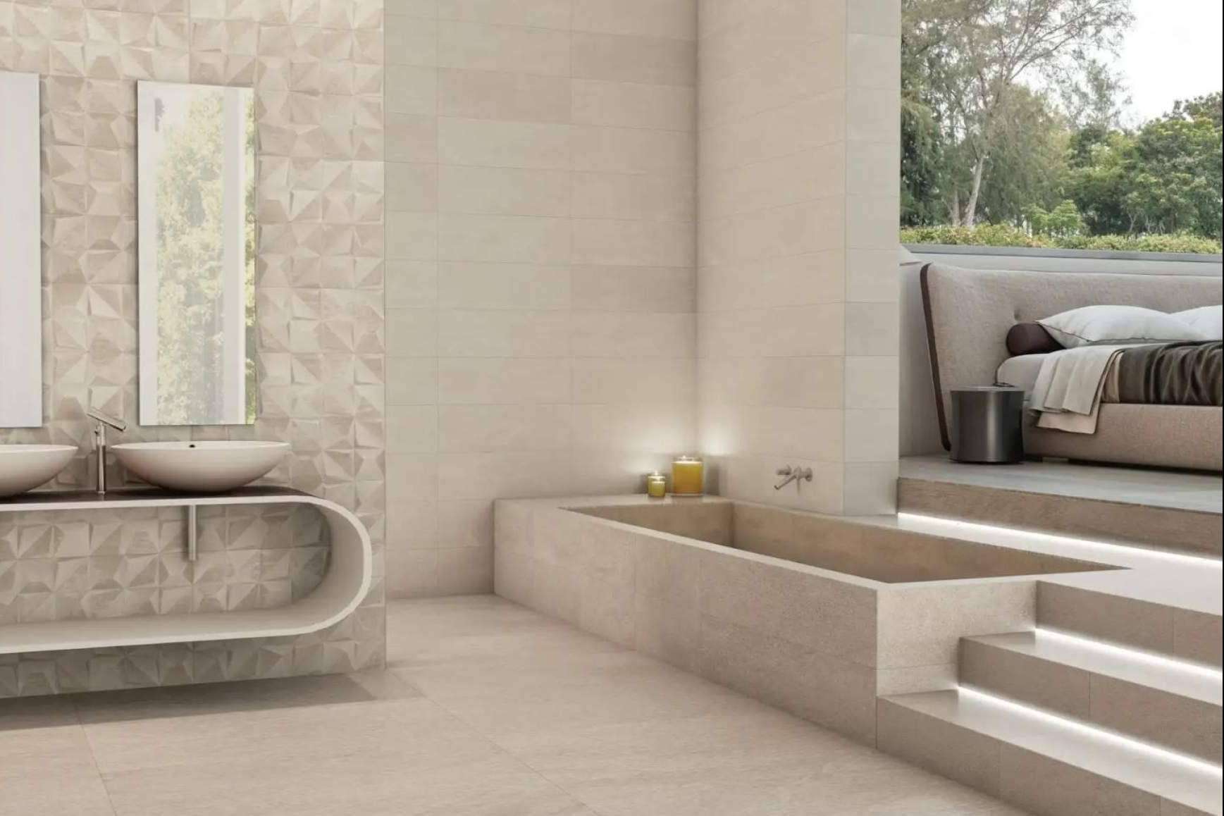 Un espacio deslumbrante y funcional con el uso de azulejos para baño