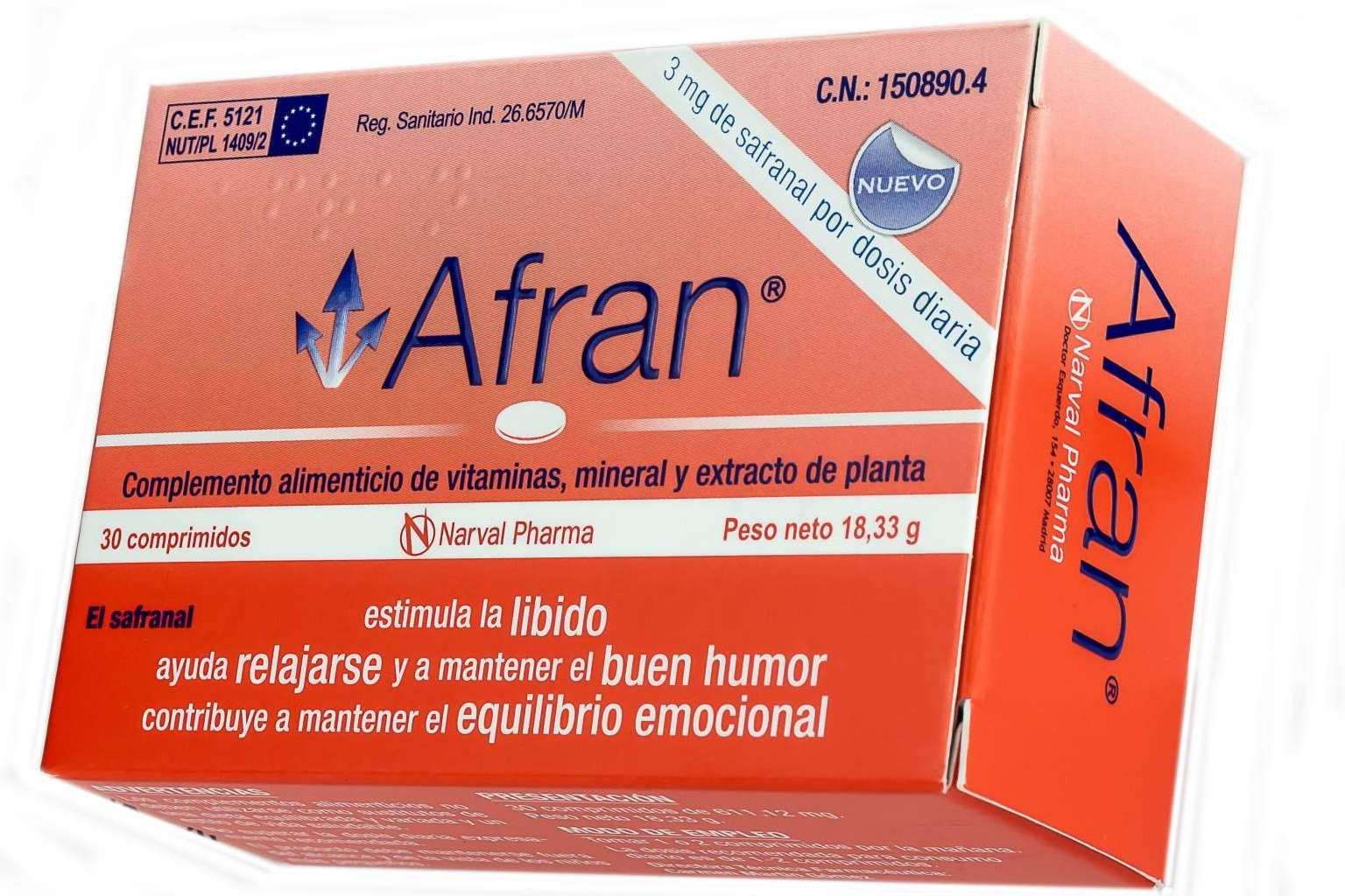 Narval Pharma explica que el Afrán es un complemento alimenticio que contribuye al equilibrio emocional y buen humor