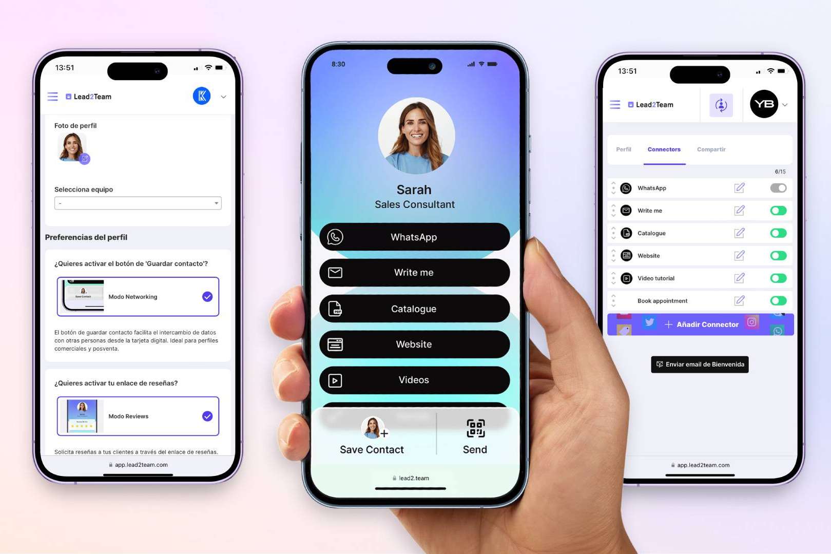 Mejora de la presencia digital para profesionales con las tarjetas digitales de Lead2Team