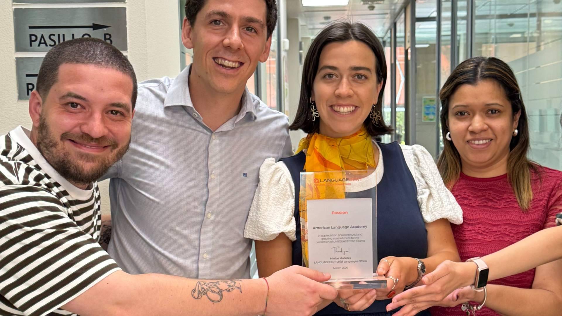 American Language Academy celebra su reconocimiento en los premios LanguageCert 2026